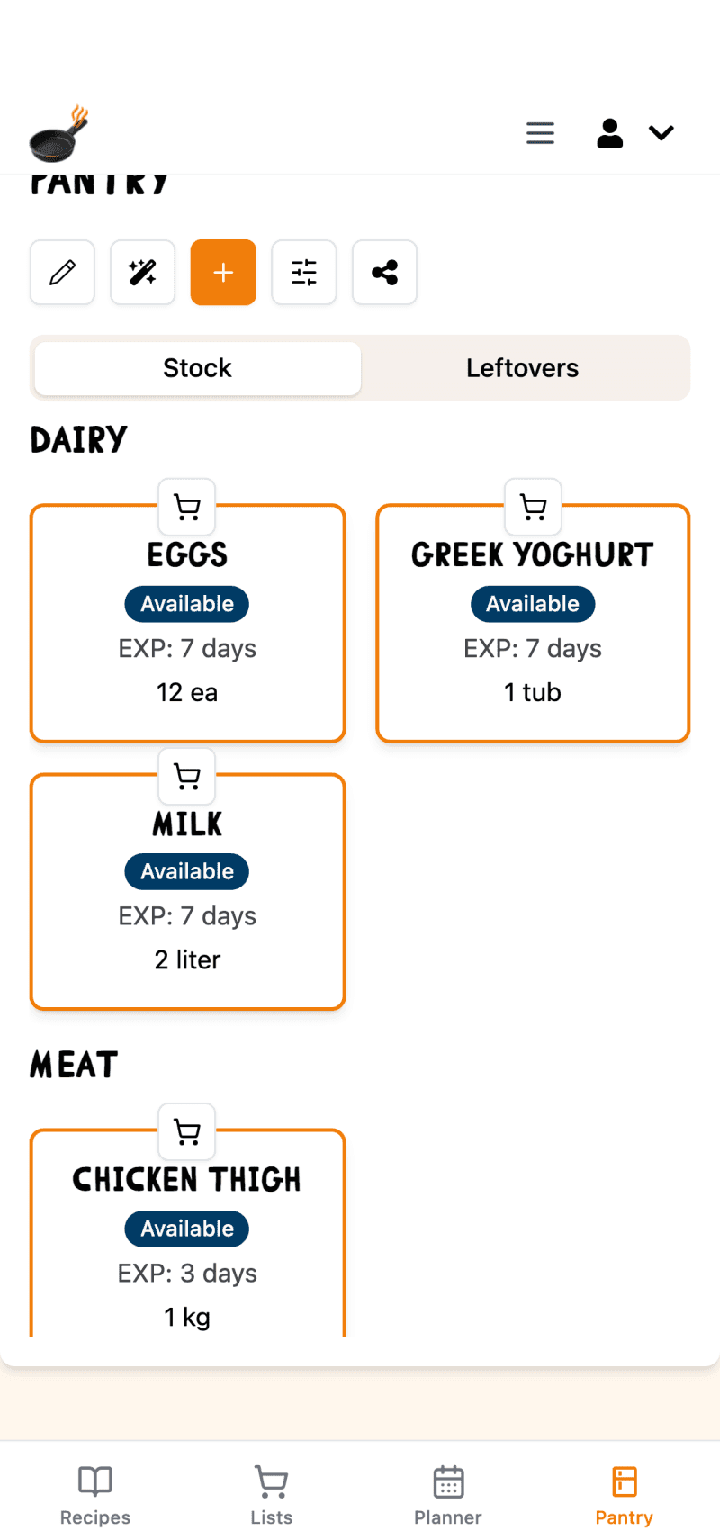 Pantry tracking to prevent duplicate buys